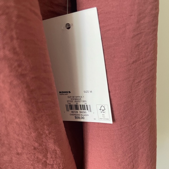 *NWT* Juniors' SO® Oversized Lightweight Blazer - Mauve - Size M - Picture 8 of 15